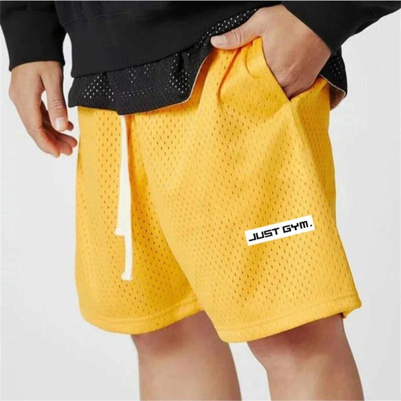 Short de Fitness respirant en maille légère pour hommes, pantalons décontractés de sport d'été