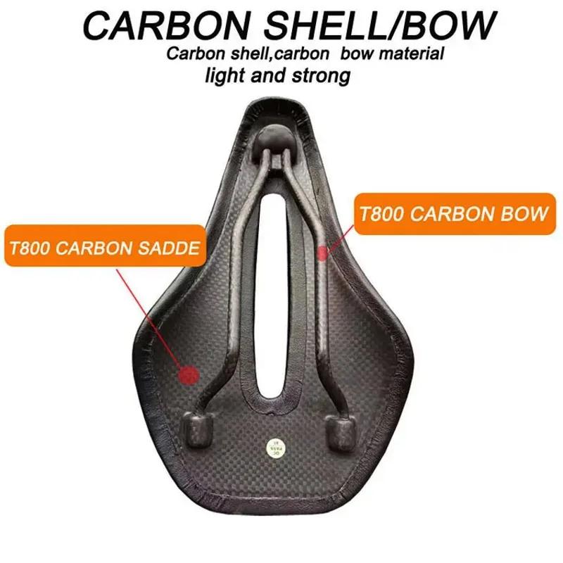 Selle de route vtt en Fiber de carbone 128g, coussinets en matériau carbone 3k T800, coussins en cui