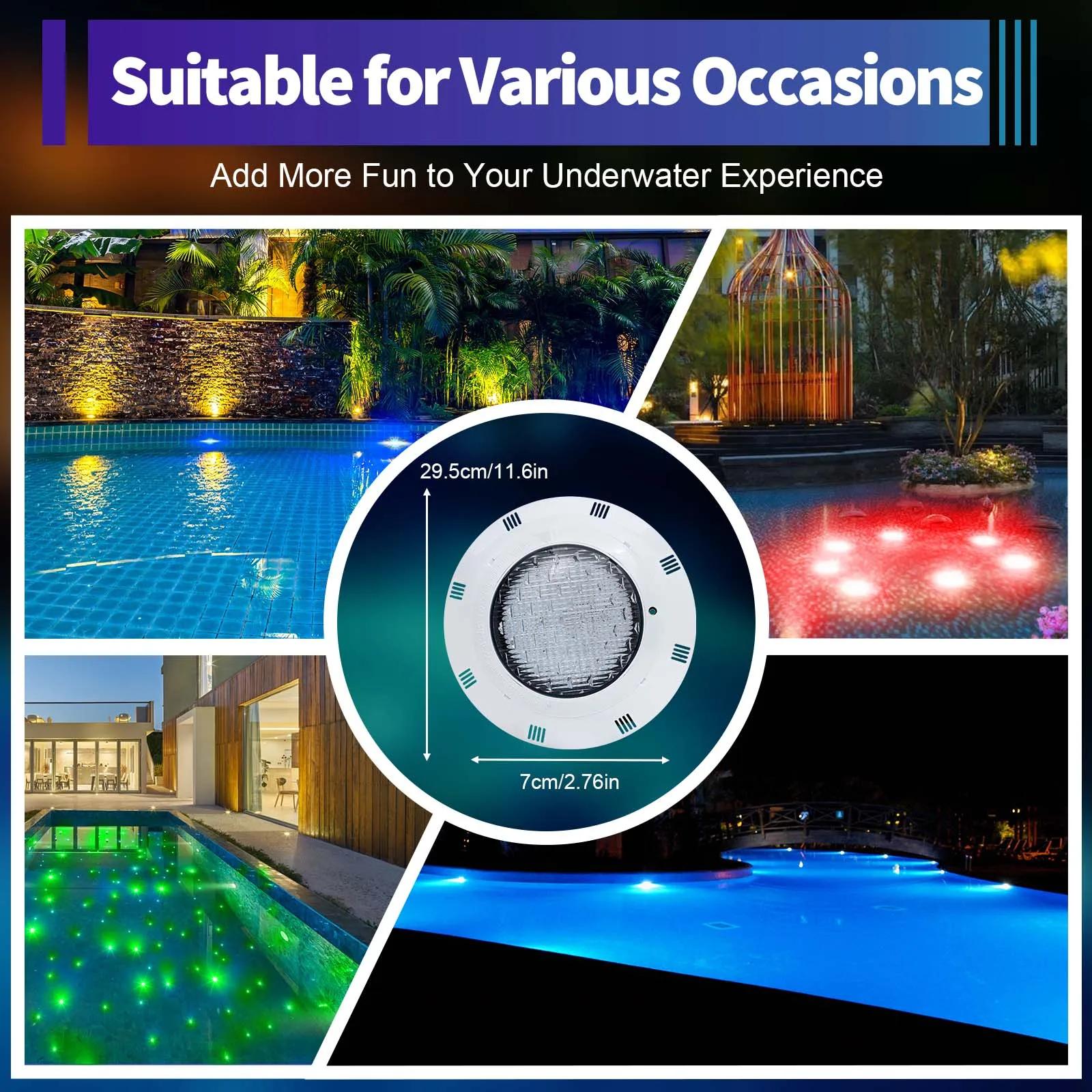 Piscine lumière LED RGB lumière sous-marine IP68 avec télécommande Spa lumière sous-marine lampe éta