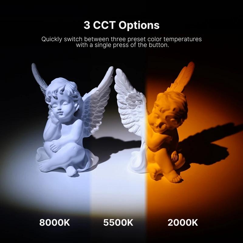 Ulanzi LM07 lampe de poche vidéo Zoomable lumière de photographie bicolore luminosité variable Video