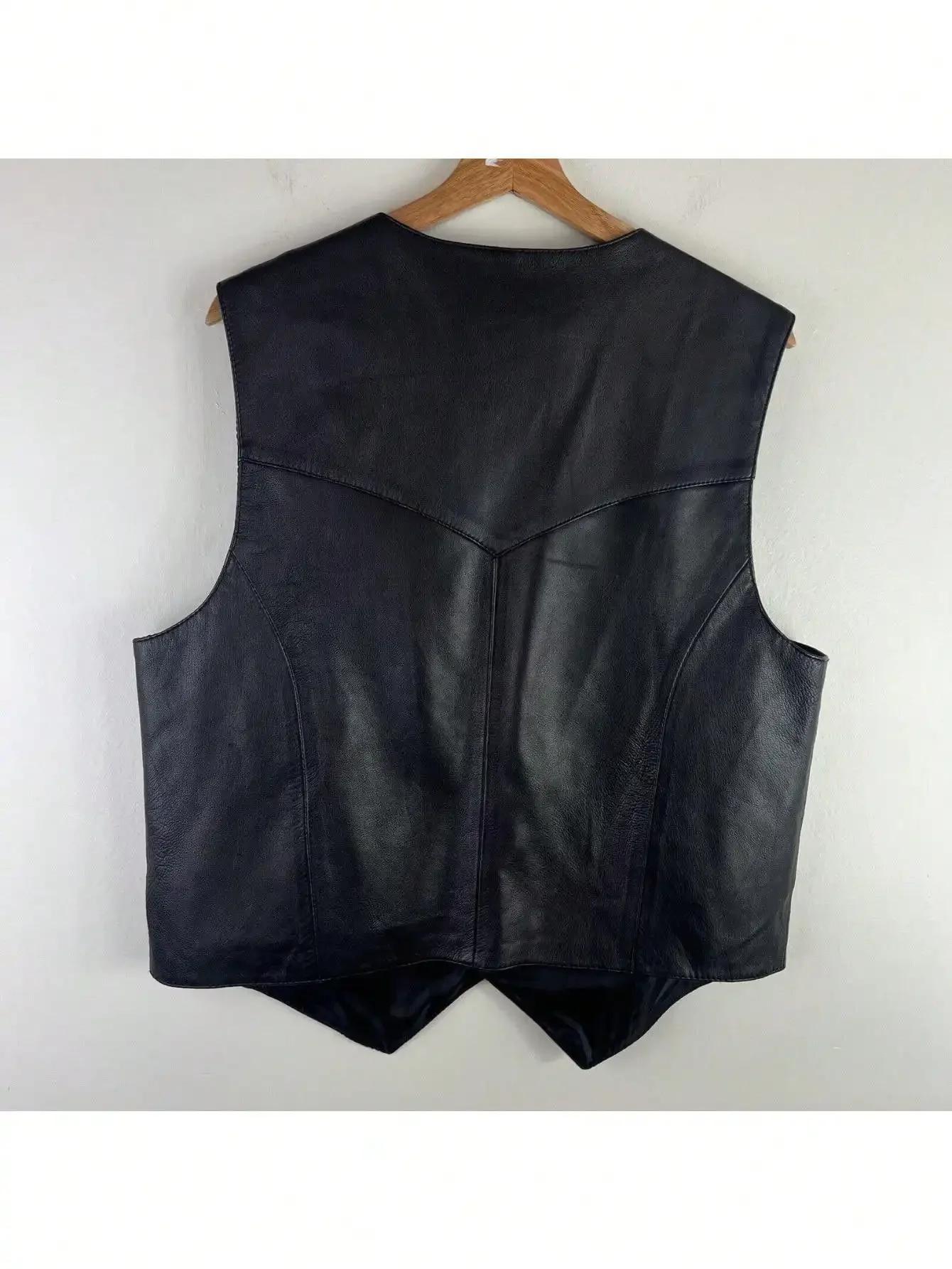 Hommes gilet noir motard moto Hip Hop gilet mâle Faux cuir Punk printemps sans manches en cuir gilet