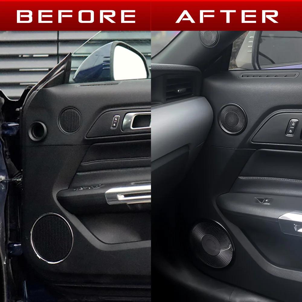 Pour Ford MUSTANG 2015-2020 6 pièces en acier inoxydable noir titane couleur voiture intérieur Surro