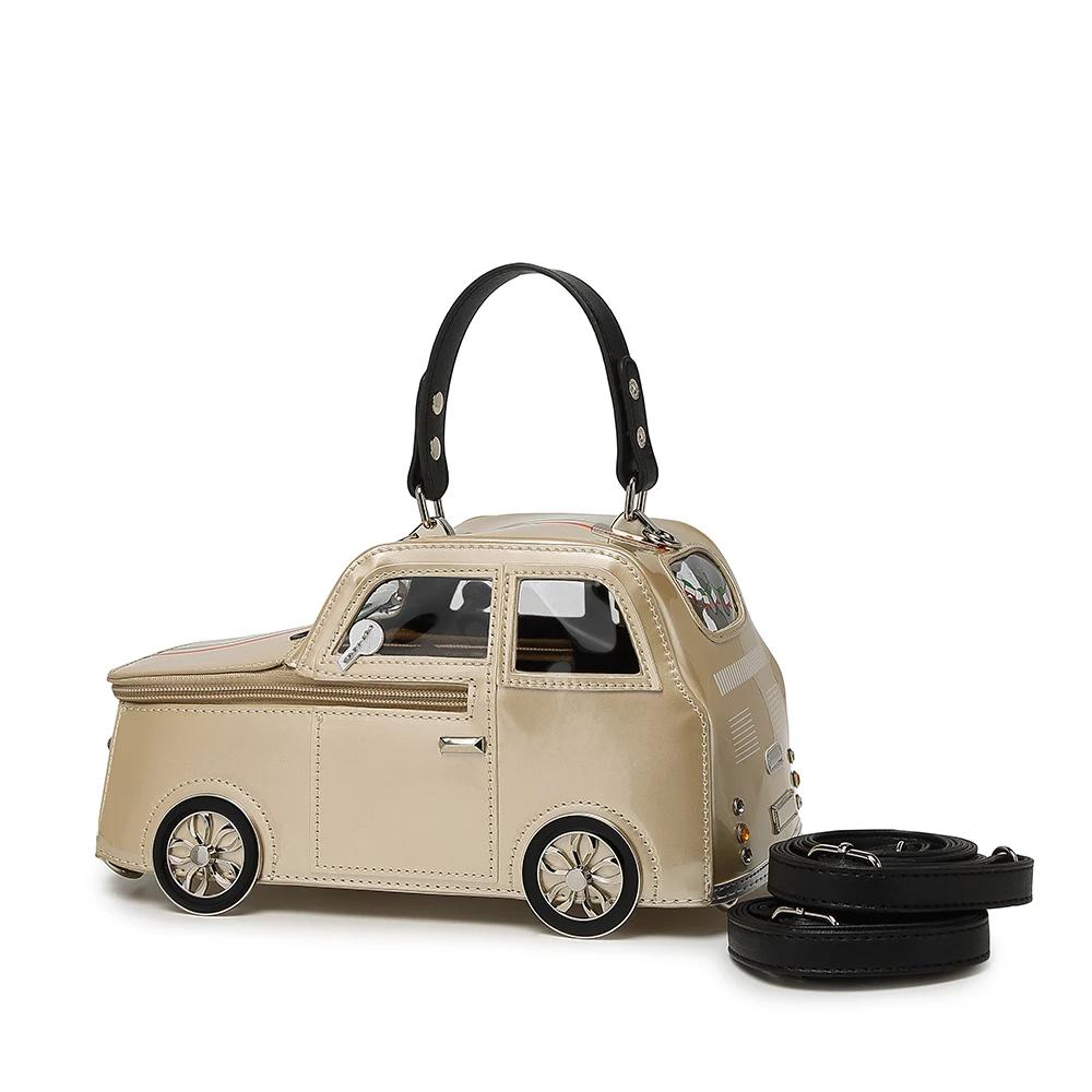 Sac à main en forme de voiture pour femmes, joli sac de personnalité créatif 3D, fourre-tout à la mo