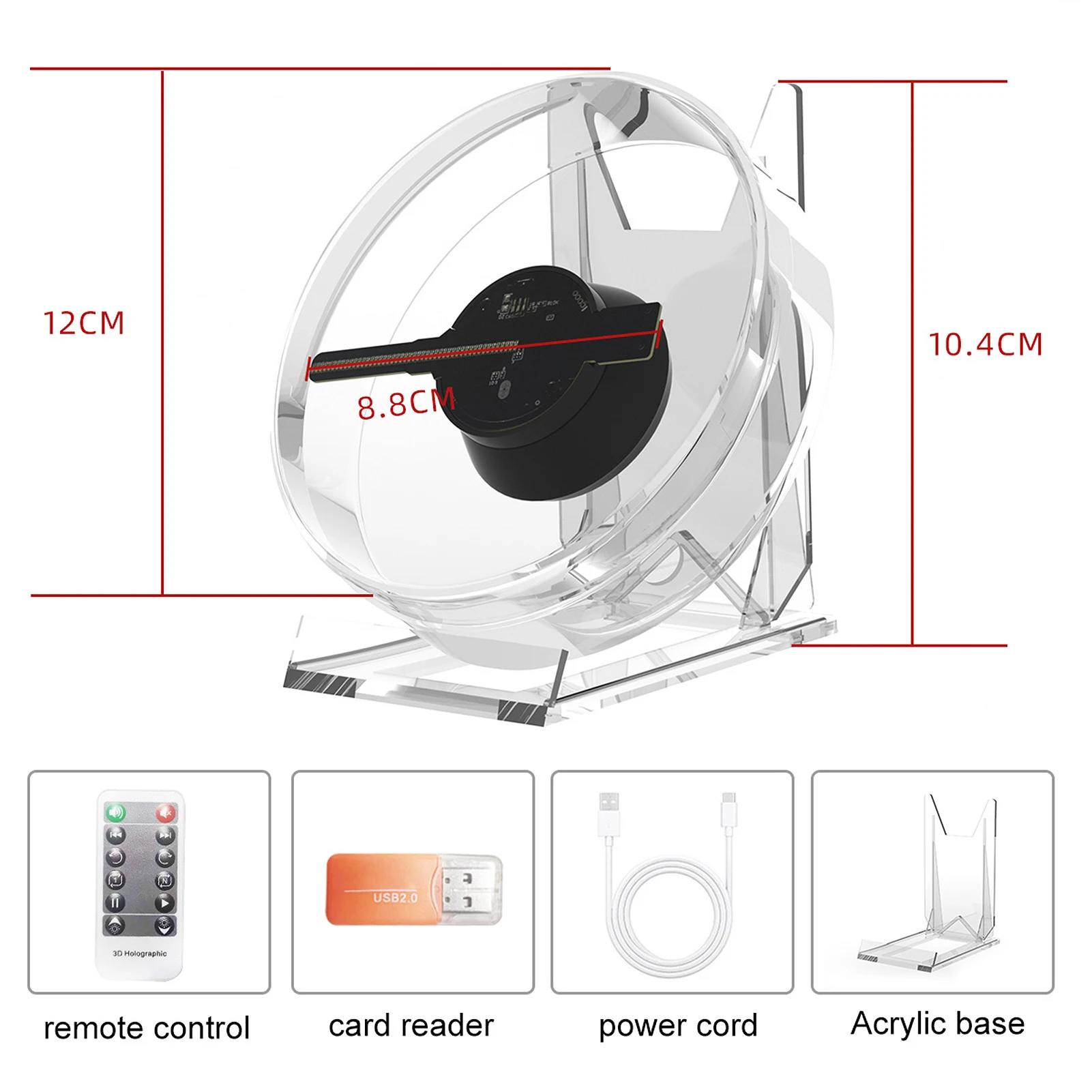 Projecteur d'hologramme 3D, affichage publicitaire, ventilateur, lecteur vidéo, œil nu, HD, LED, per