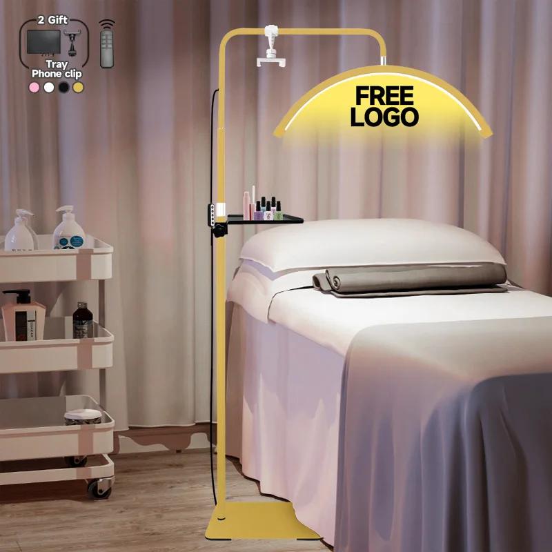 Extensions de Cils LED avec Logo Gratuit, 23 Pouces, 45W, Télécommande, Design Demi-Lune, Lampe de L