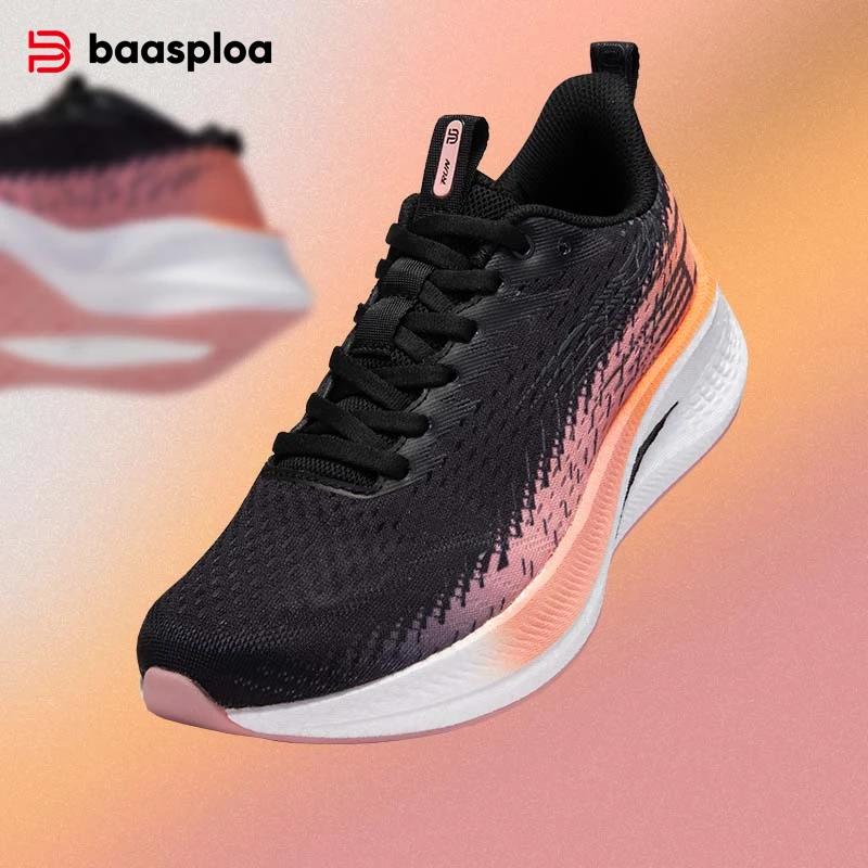 Chaussures de course femme professionnelles respirantes - Baskets jogging plein air plaque carbone