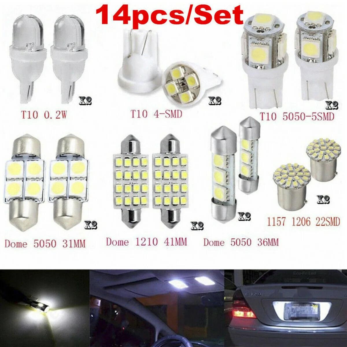 Kit d'Éclairage LED d'NikGT pour T10 de 36mm, Planner Map avant, Plate, Blanc, 14 Pièces