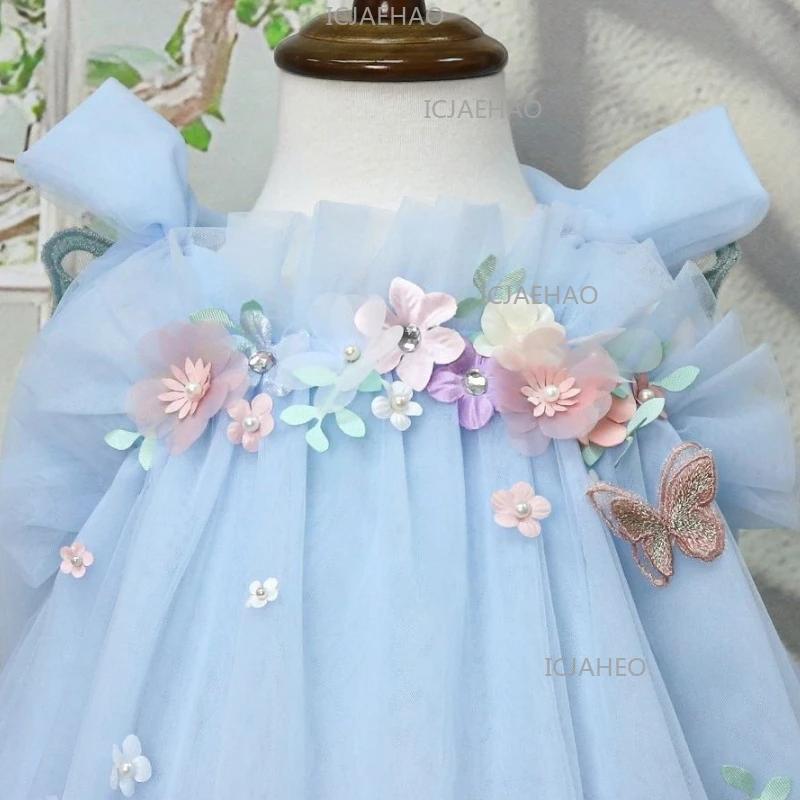 Robe Tutu Enfant 2026 avec Appliques et Ailes, Robe de Princesse pour Filles, Tenue de Cérémonie et