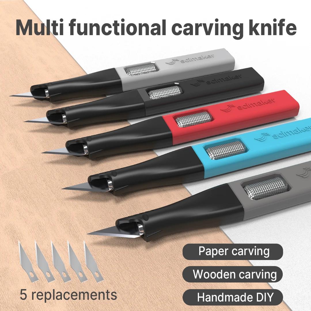 Couteau à graver sur stylo DIY | Livré avec 5 lames artistiques interchangeables en forme de fer à