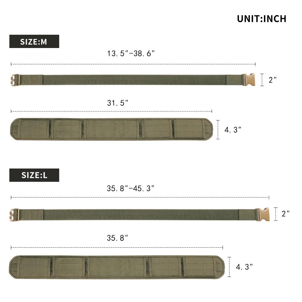 Ceinture de combat tactique réglable, ceinture de taille Airsoft, boucle à dégagement rapide, chasse