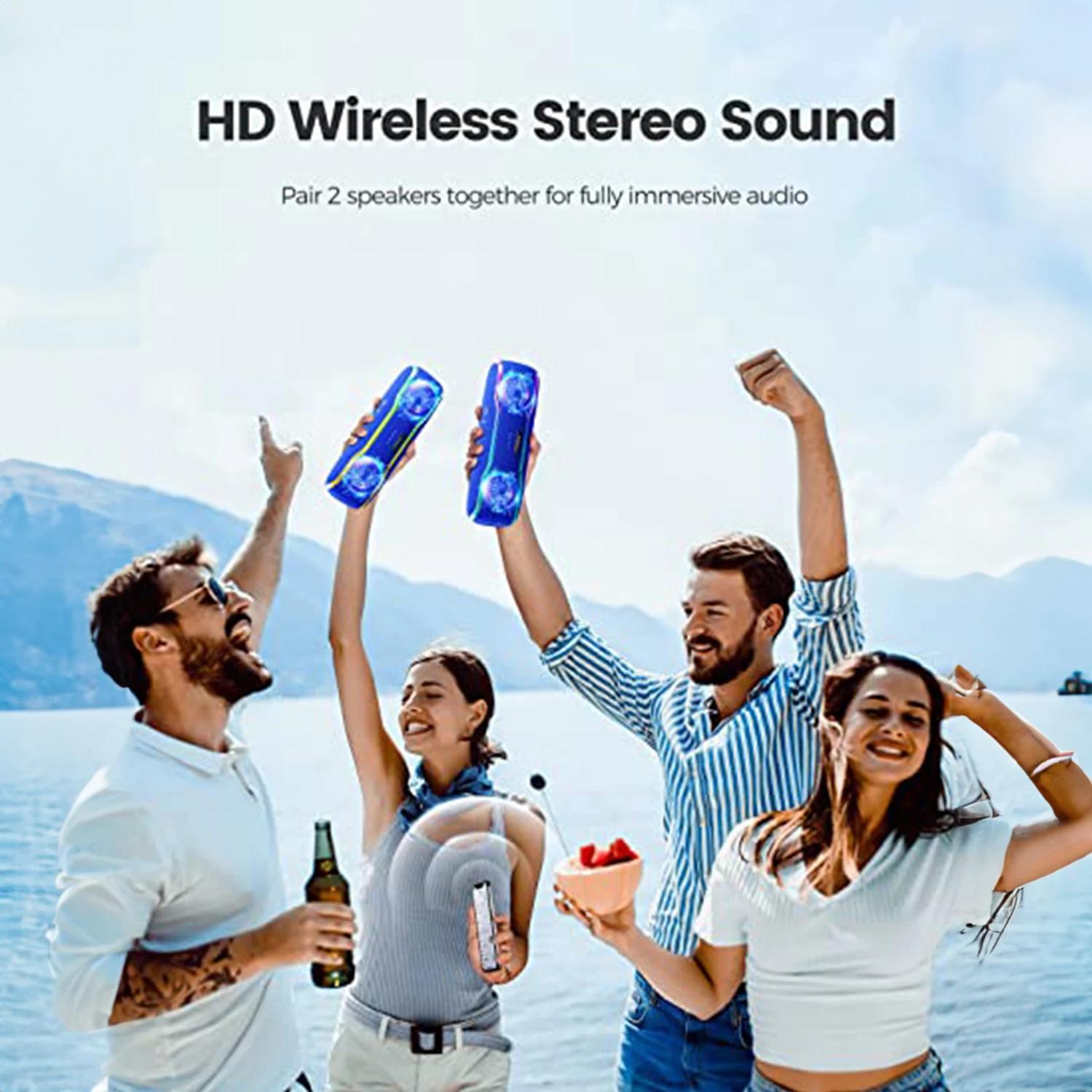 WISETIGER-Haut-parleur Bluetooth F10C, 25W, étanche IPX7, boîtier de son sans fil portable extérieur