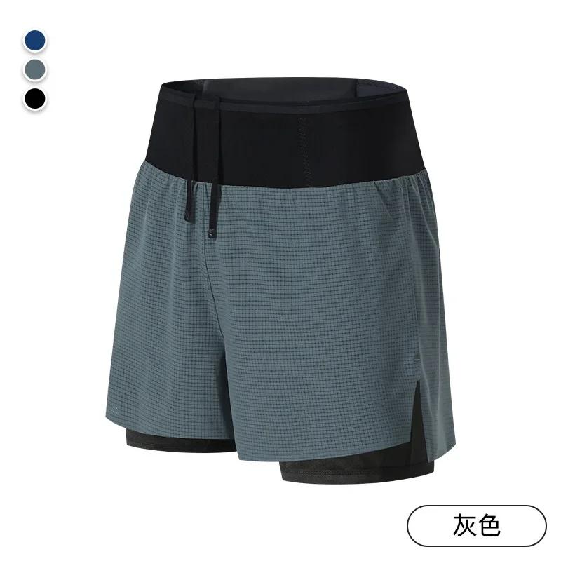 Short de course homme 2 en 1 Marathon Fitness court Gym homme basket-ball pantalon d'entraînement mu