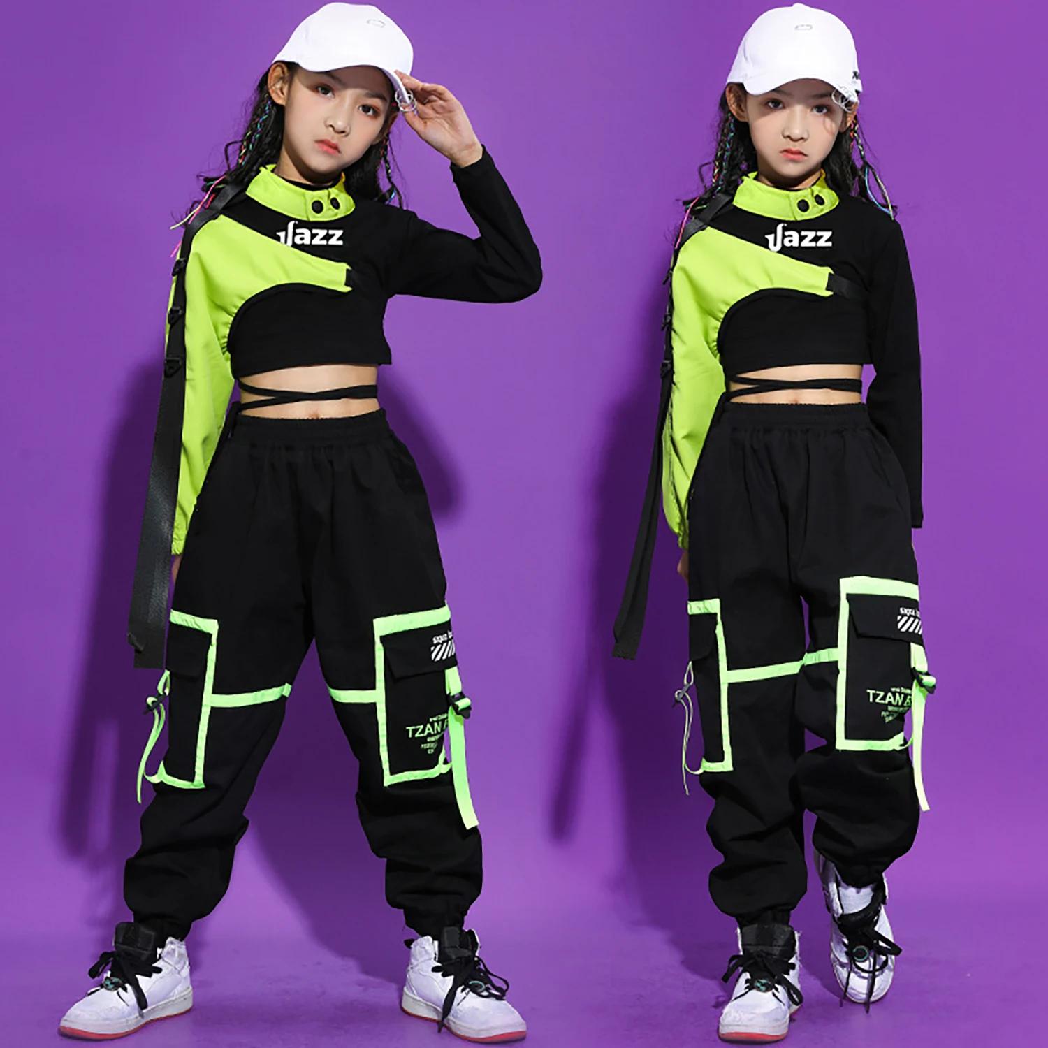 LOLANTA-Ensemble haut court et pantalon cargo pour filles, vêtements de danse hip hop, tenues active