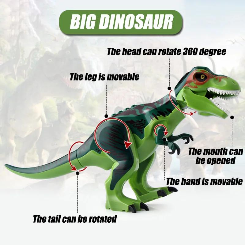 Jurassic Dino World – grands dinosaures, blocs de construction en briques, vélociraptor t-rex Tricer