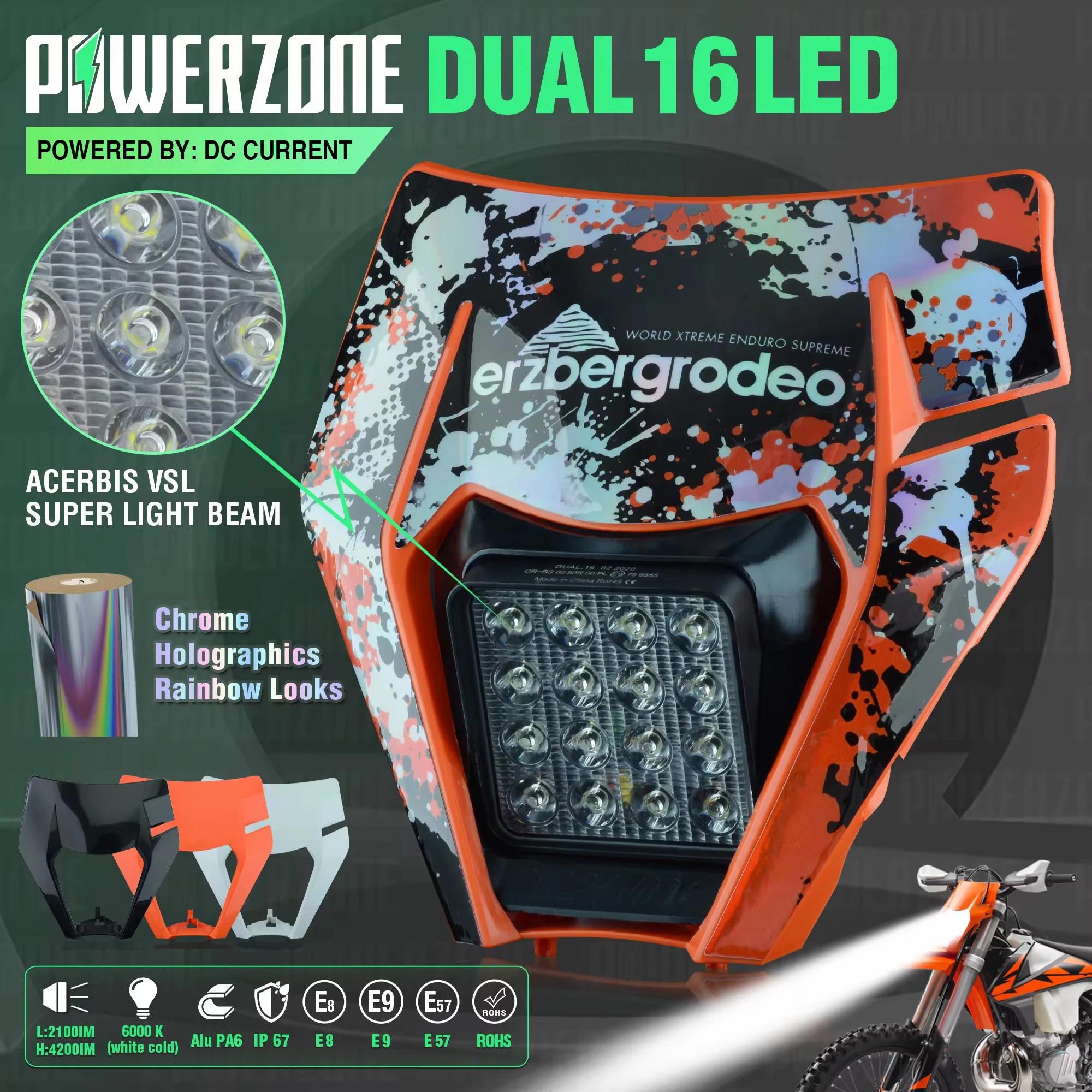 PowerZone moto phare phare Supermoto carénage pour KTM EXC SXF MX Dirt Bike Enduro phare