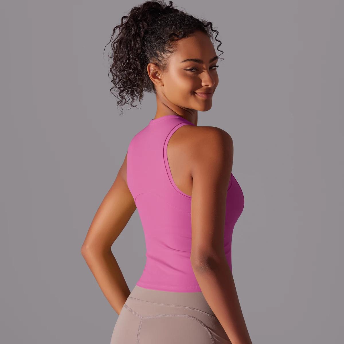 Double face épissage Yoga débardeur stéréoscopique gymnastique formation sous-vêtements de sport cou