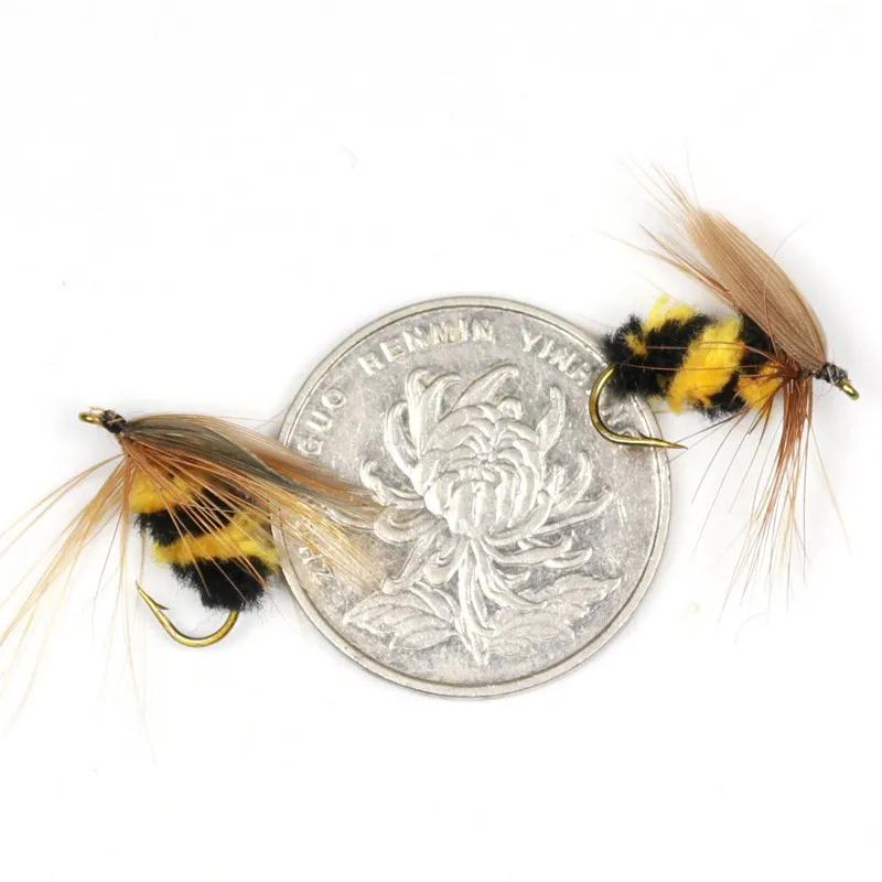 10 pièces/ensemble pêche artificielle insecte appât bourdon mouche truite pêche leurres bionique abe