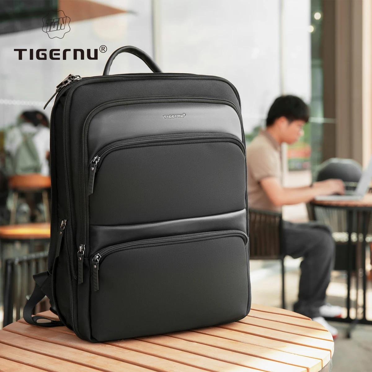 Tigernu sacs à dos extensibles pour hommes 15.6 pouces sac à dos pour ordinateur portable mâle mince