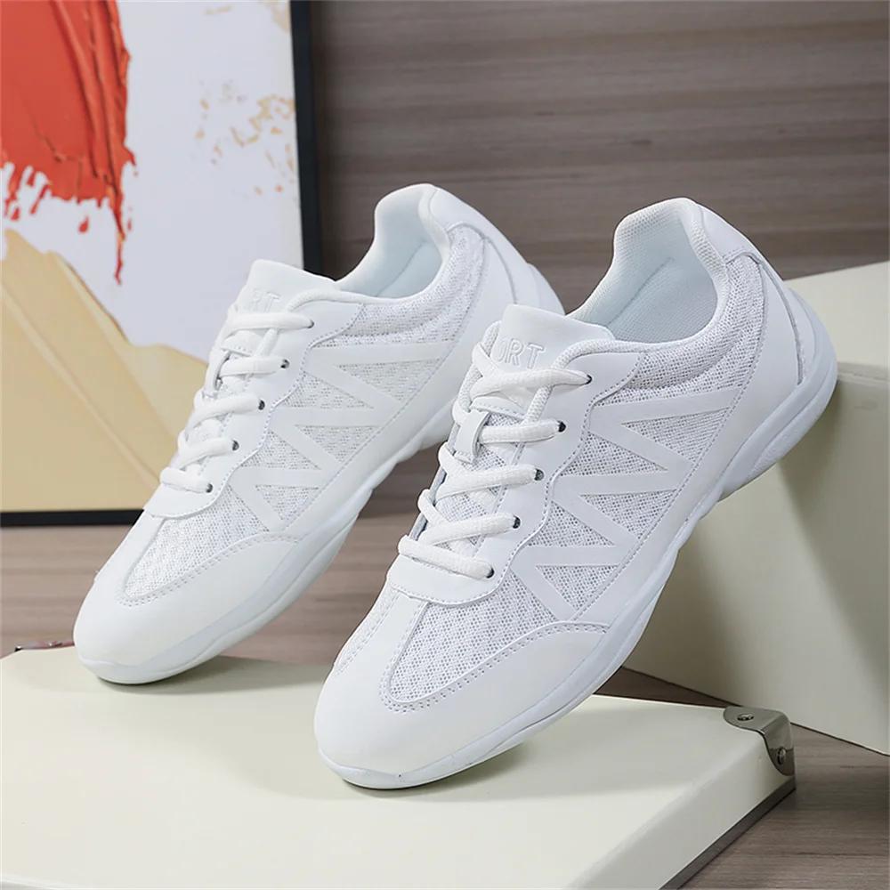 BAXINIER Chaussures de cheerleading blanches pour filles, baskets respirantes pour l'entraînement, l