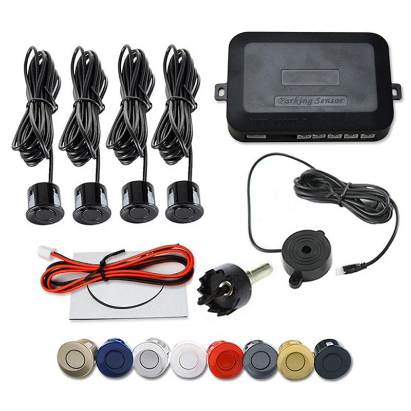 Risingon-Kit universel de capteurs de stationnement de voiture, 4 capteurs, buzzer, barrage, sauvega