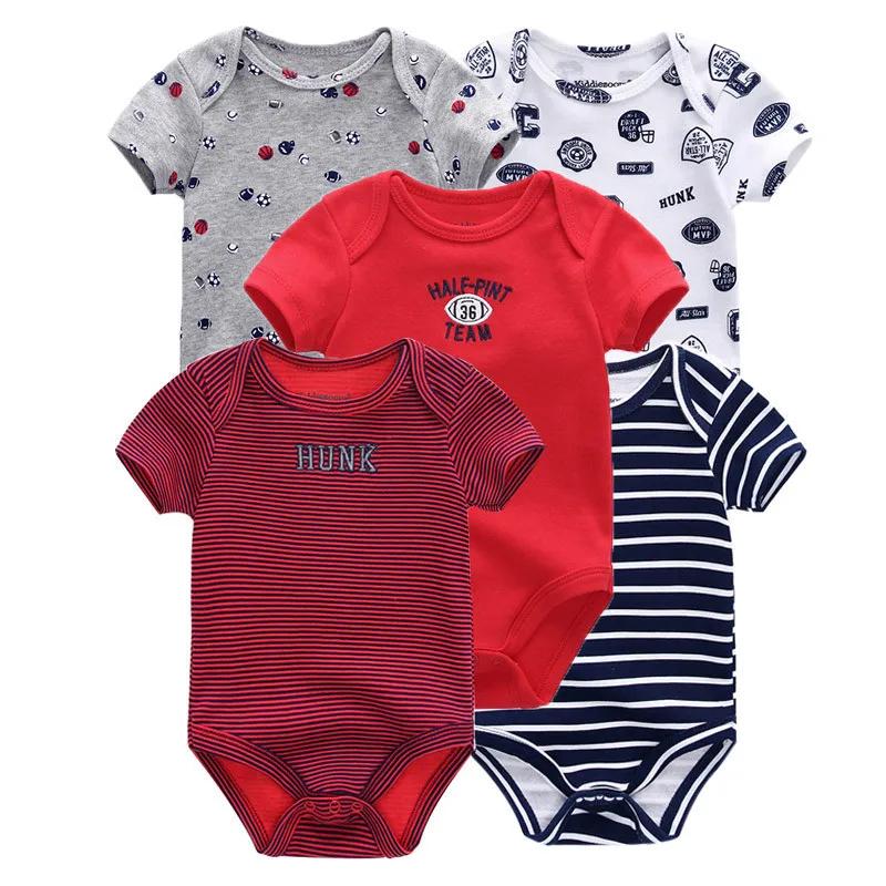 Kiddiezoom – body à manches courtes pour bébé garçon et fille, 5 pièces/lot, à la mode, avec dessin