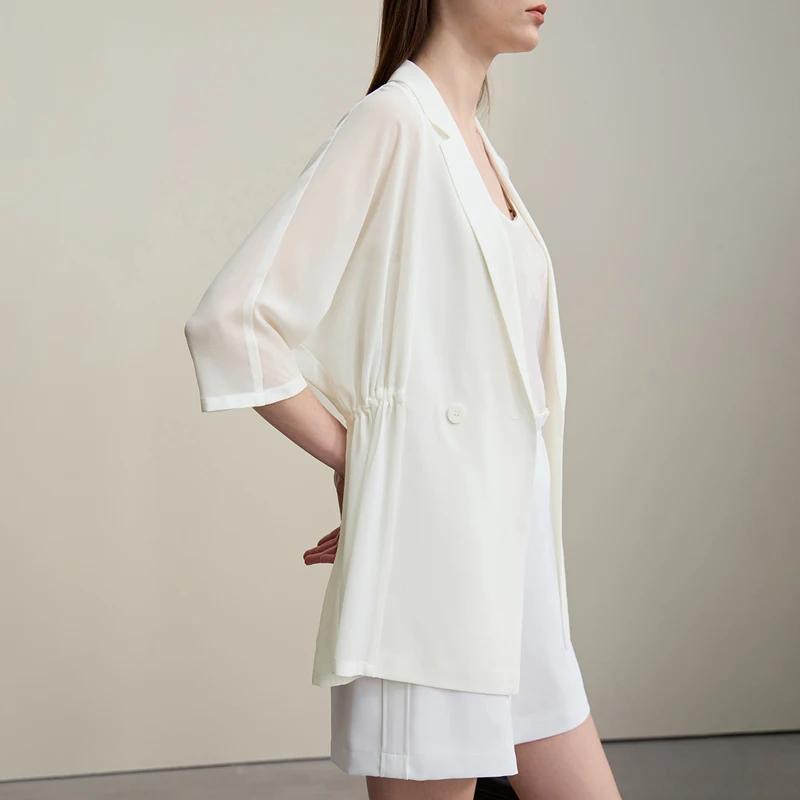 Blazer Amii pour femme – Nouvelle collection été 2026 – Veste légère en mousseline à revers cranté e