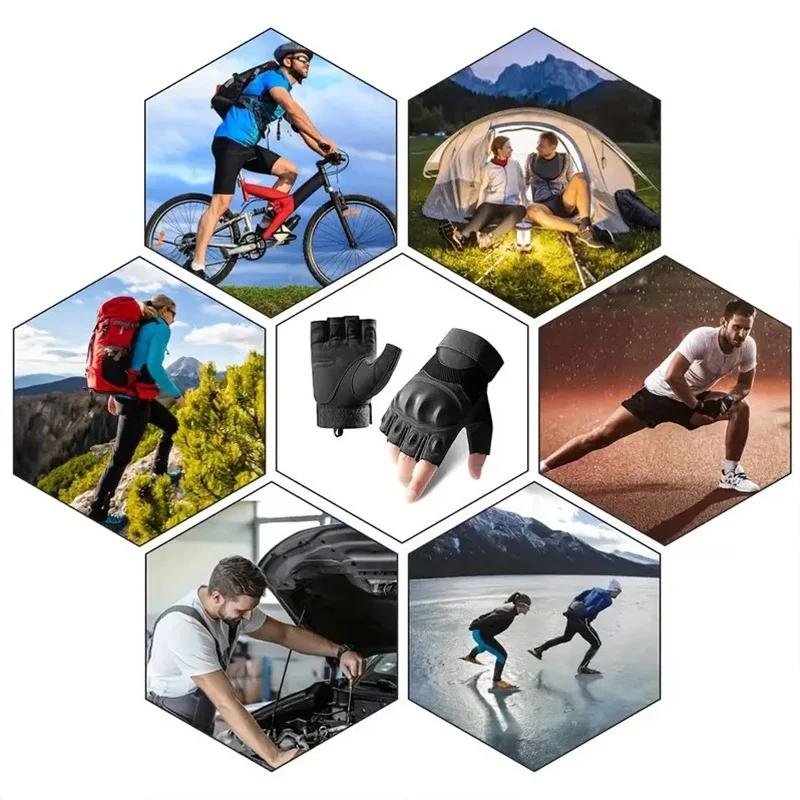 1 paire de gants tactiques sans doigts pour hommes – Idéal pour les sports de plein air, le tir, la