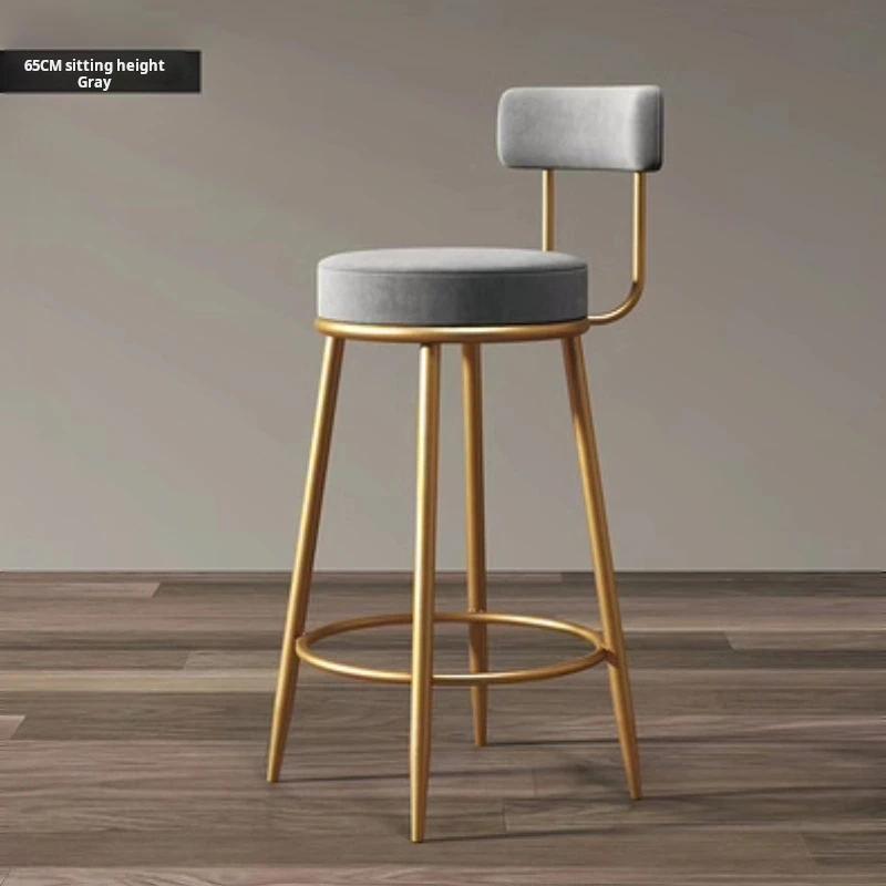 Chaises de bar nordiques tabourets hauts d'art en fer moderne dossier de cuisine tabourets de bar ca