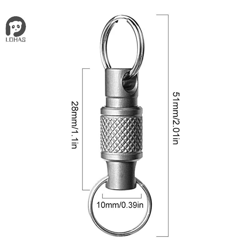 Porte-clés en alliage de titane, 1 pièce, amovible, Rotation à 360 degrés, multifonctionnel, Portabl