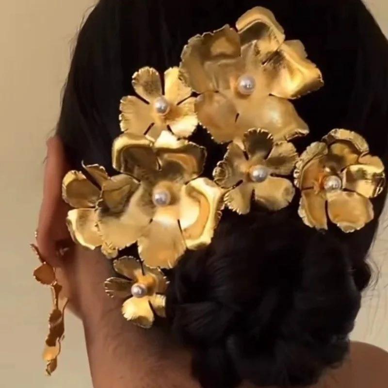 Peigne à cheveux de luxe en perles de Style français, pince à cheveux Noble de luxe, accessoire de c