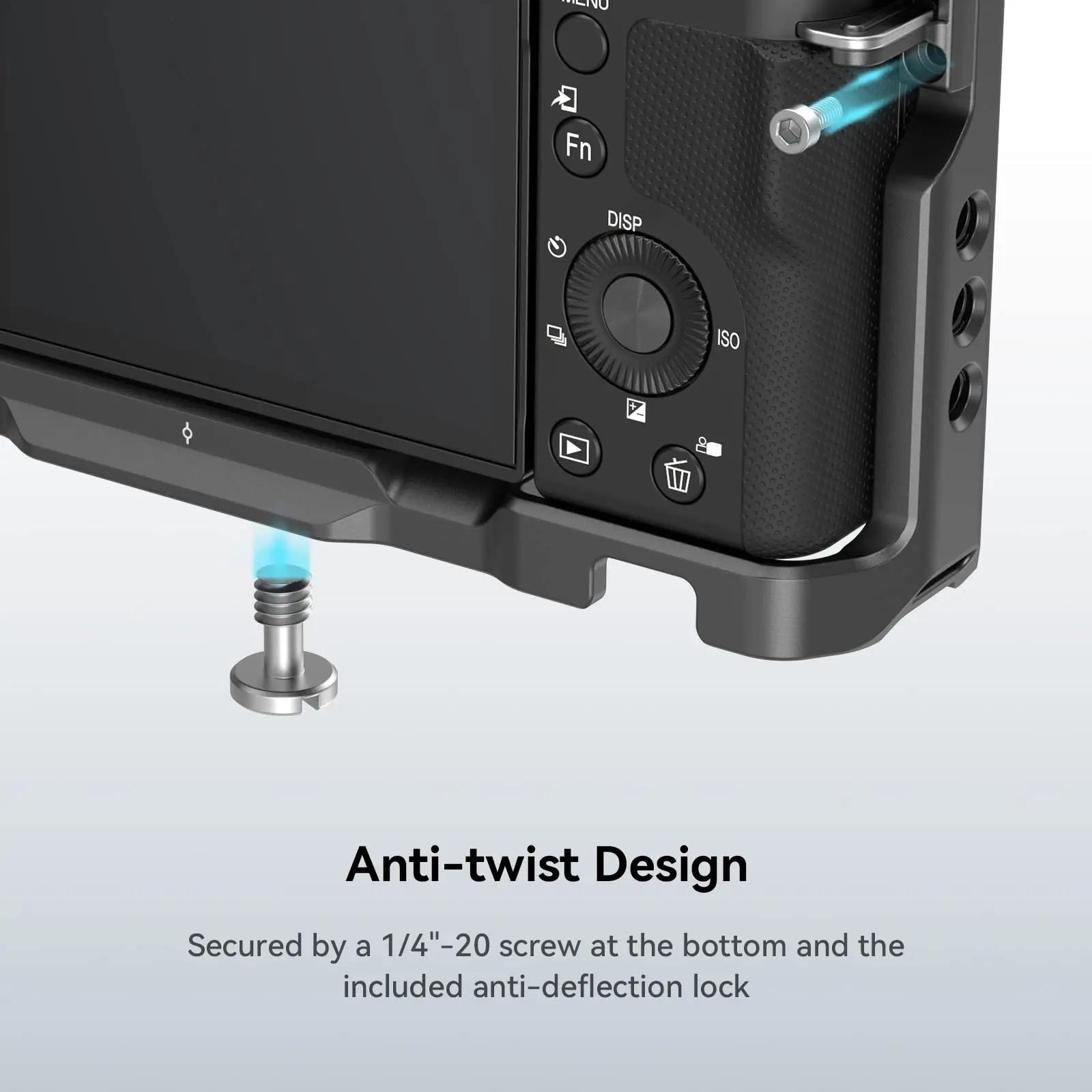 SmallRig pour Cage Sony ZV-E10 avec poignée en Silicone et plaque de dégagement rapide intégrée pour