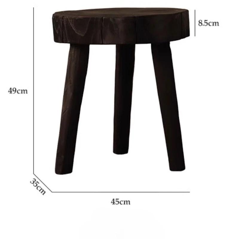 Wabi Sabi Table basse ronde Miniature organique Table d'appoint moderne en bois massif petits espace