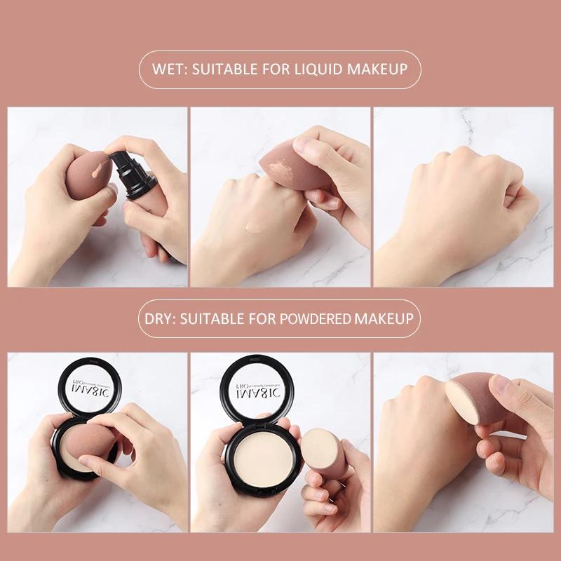 IMAGIC 10 pièces éponge de maquillage bouffée humide et sèche éponge de maquillage douce professionn