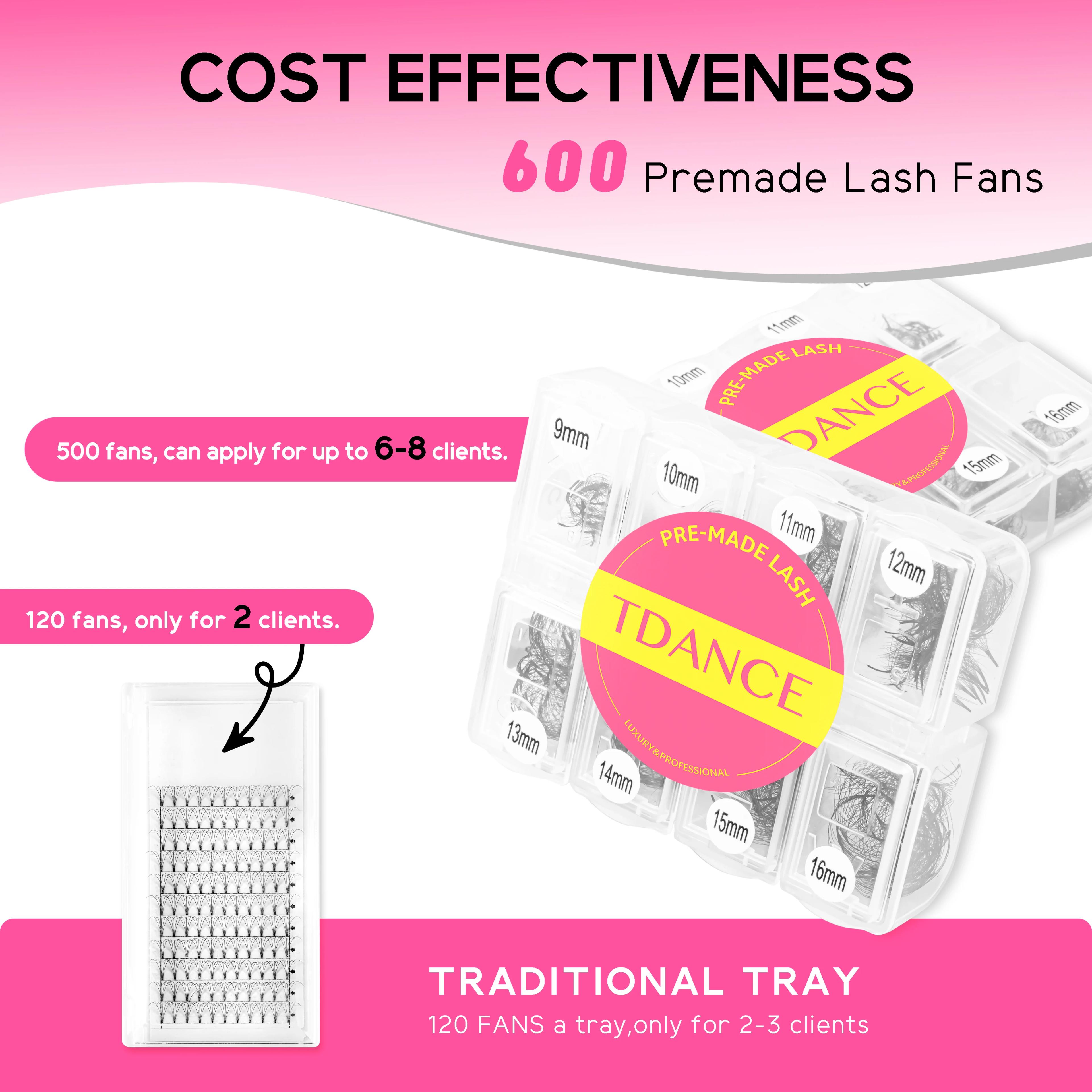TDANCE 600 ventilateurs en vrac longueur mixte mince Base moyenne tige pointue préfabriquée Volume r