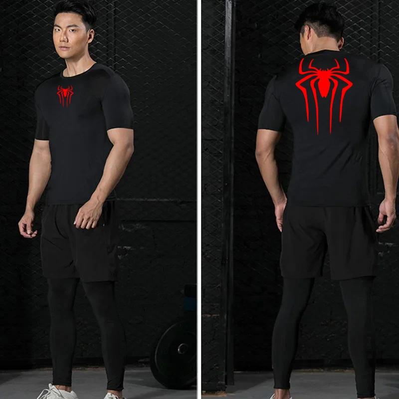 T-shirt de compression MMA pour hommes - Séchage rapide, musculaire, fitness, course et entraînement