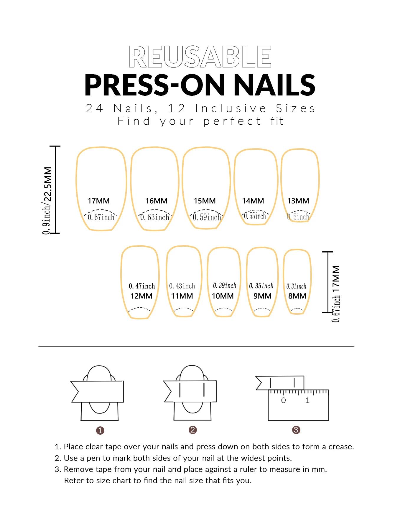 Un ensemble complet de 24 faux ongles moyens en forme de cercueil avec un design dégradé pêche, comp