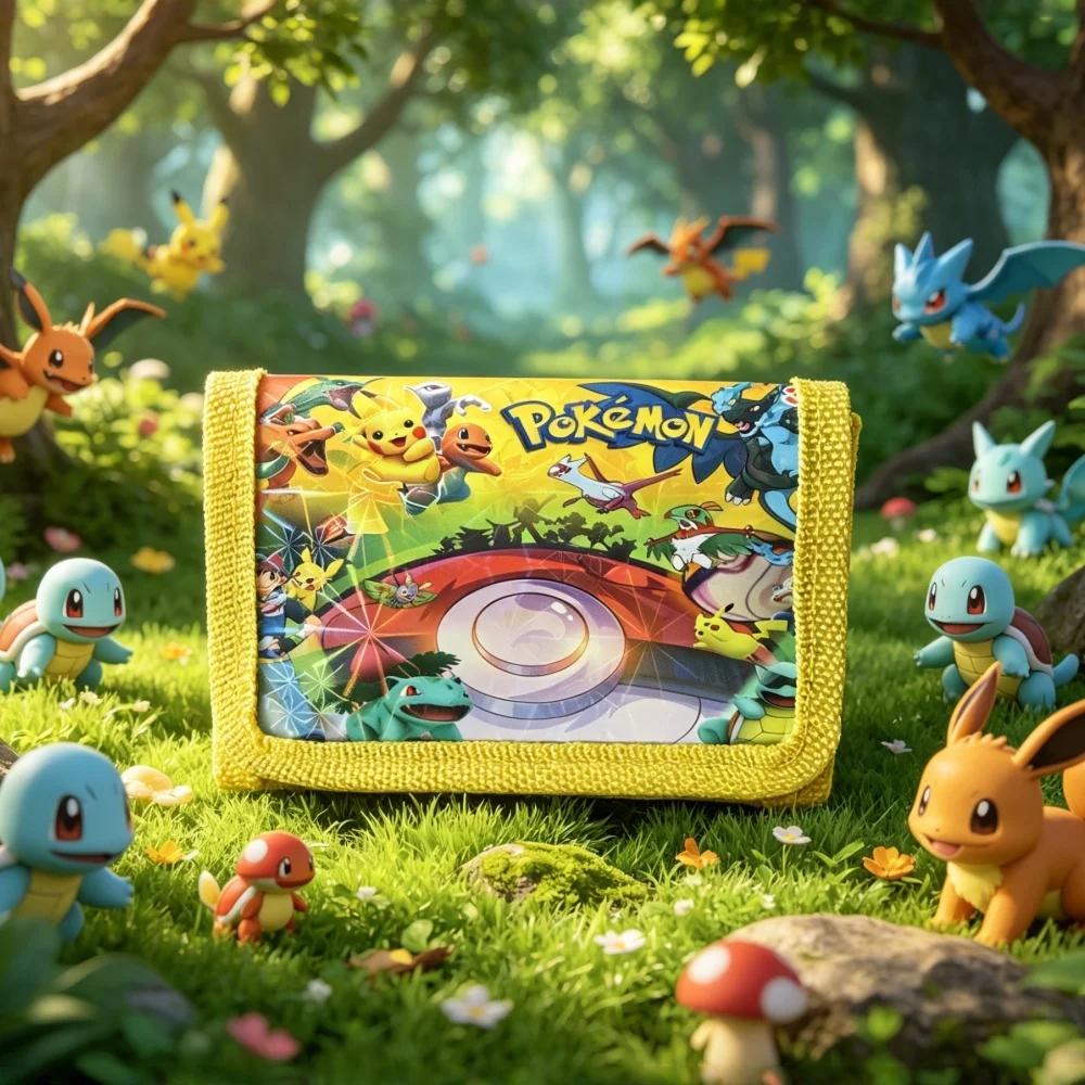 Portefeuille Pokemon Janpan pour enfants, sac à cartes, Pikachu, porte-monnaie en PVC, cadeaux de no