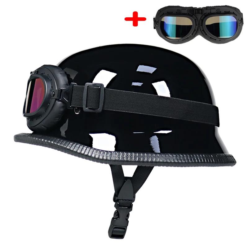 Casque de moto de style allemand de la Seconde Guerre mondiale capacetes visage ouvert rétro cascos