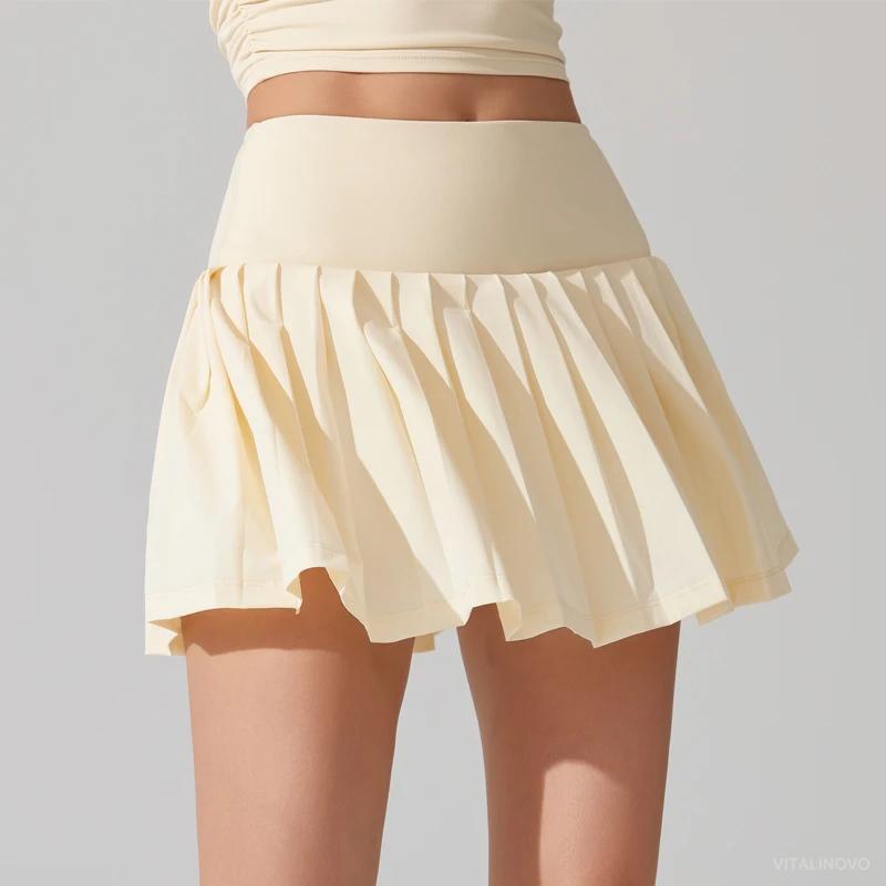 ALINOCalculator-Jupe de tennis plissée pour femme avec poche, short de golf athlétique, taille haute