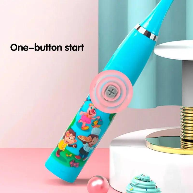 Brosse à dents électrique sonique pour enfants, IPX7, étanche, dessin animé coloré, utilisation pour