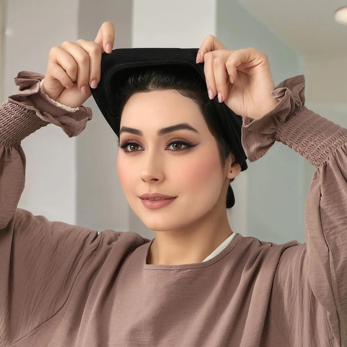 Haute qualité coton Modal Hijabs anti-dérapant élastique cravate dos casquettes intérieures foulard