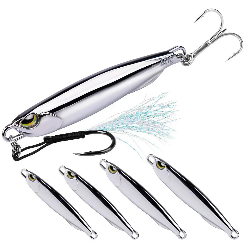 Appât de gabarit en métal 15g 20g 30g 40g maquereau artificiel dur leurre de poisson coulant loin co