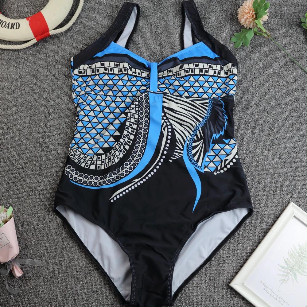 Maillot de bain une pièce Vintage pour femmes, contrôle du ventre, Monokini, Sexy, imprimé, vêtement