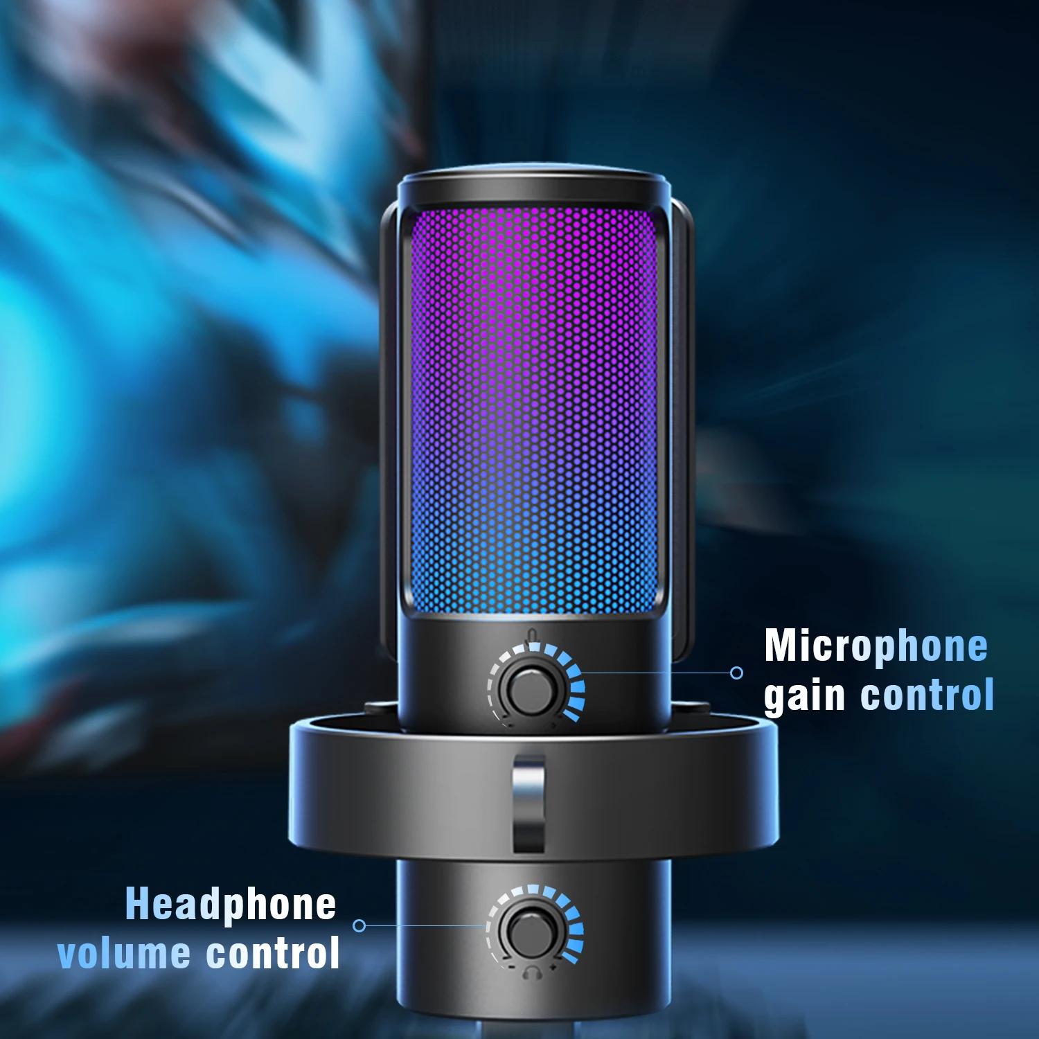 FIFINE-Ampligame A8 PLUS USB MIC avec abonnés, RVB allable, 3 capsules, 4 motifs polaires, cadrans d