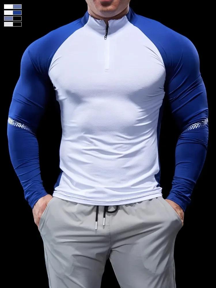 Collants homme automne-hiver fitness - Polo demi-zip séchage rapide pour running et sport