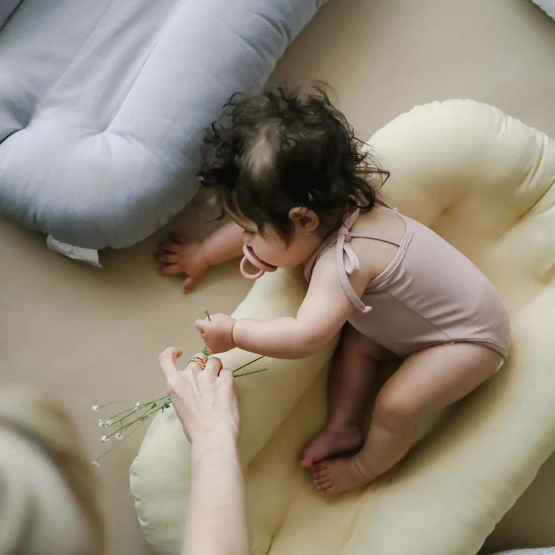 Transat bébé unisexe 0-12 mois en pur coton respirant, lit bébé portable pour la maison et les voyag