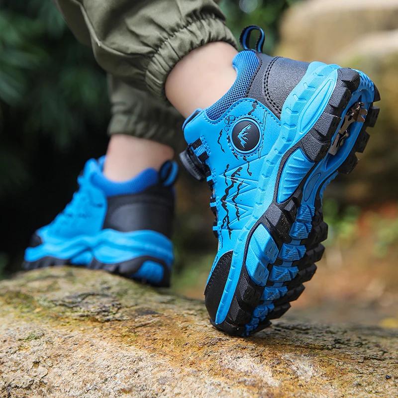 Chaussures randonnée antidérapantes enfants - Chaussures extérieur chaudes alpinisme trekking