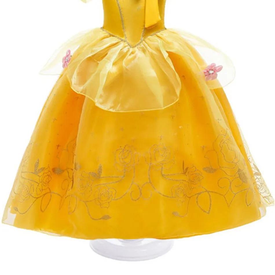 Fille Belle habiller sans manches florale enfants fête princesse Costume enfants la Belle et la bête