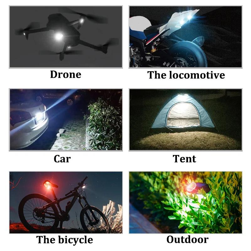 Lumière stroboscopique LED avec télécommande sans fil, pour voiture, moto, vélo, Drone, Scooter, lam
