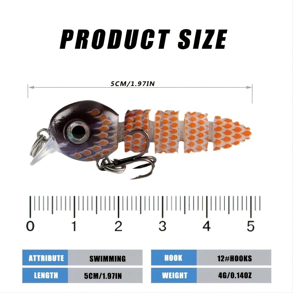 Multi articulé Swimbait 5.5 cm/4g leurres de pêche manivelle réaliste dur appâts de poisson petit en